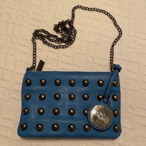 Versace: 1969 Blue Sport IV, Milano, Italy Shoulder/Crossbody Bag.